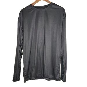 A4 Long Sleeve Cooling Performance Crew Shirt in Black Size XL